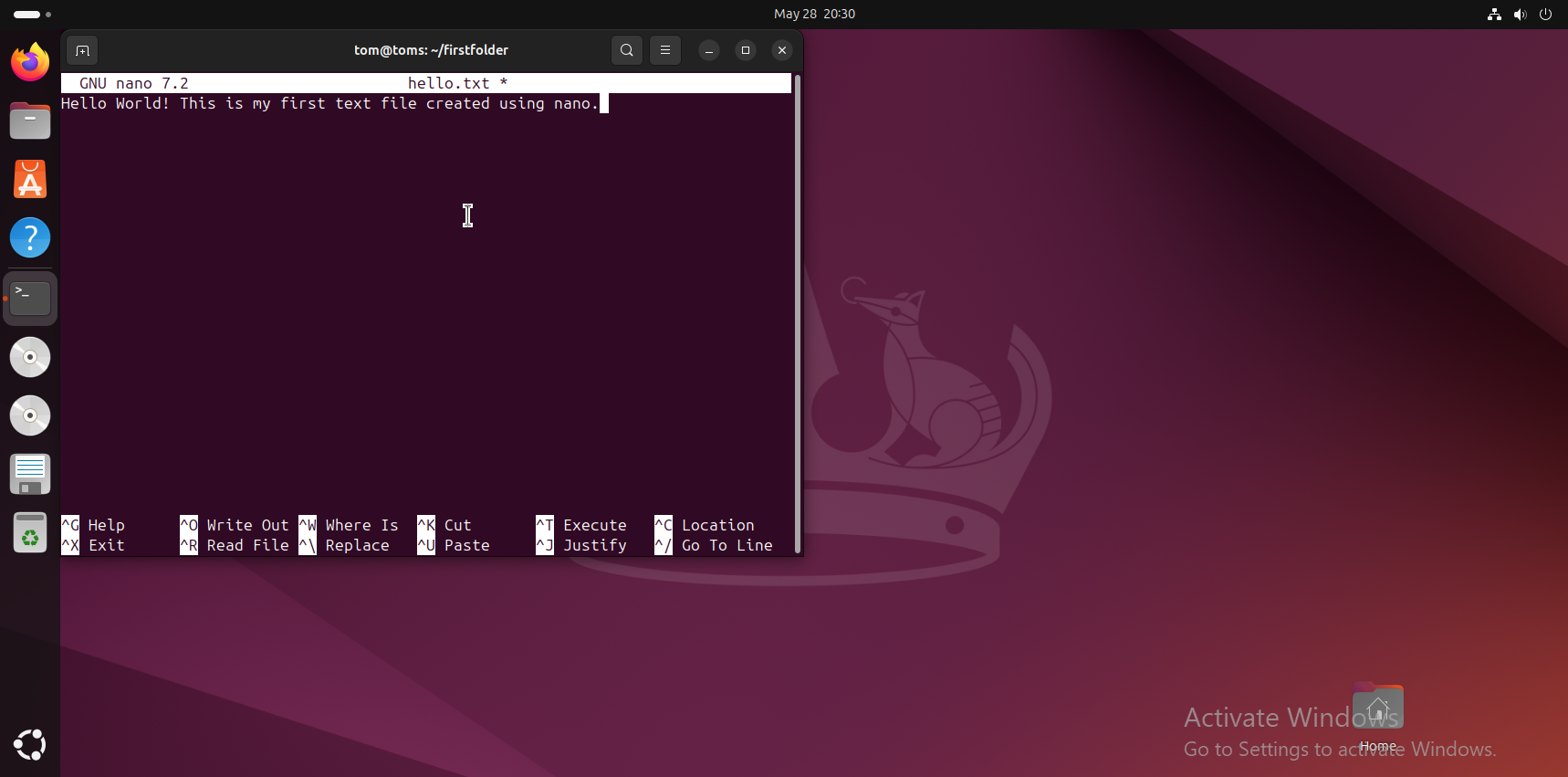 nano text editor